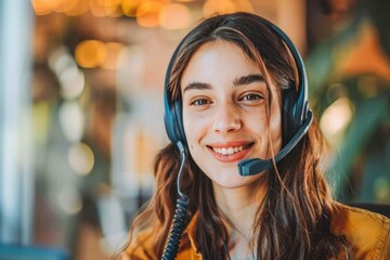 A customer service representative wearing a headset and providing assistance to a customer, Generative Ai