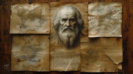 antique sketch by Leonardo Da Vinci