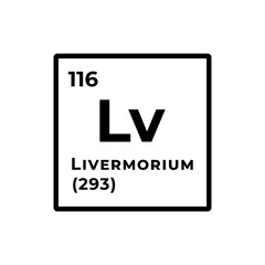 Livermorium, chemical element of the periodic table graphic design