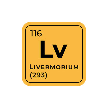 Livermorium, chemical element of the periodic table graphic design