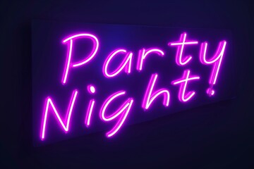 Vibrant Party Night Neon Sign Glowing, Event Celebration