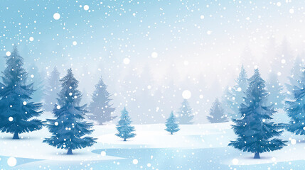 Obraz premium Winter Landscape with Snowfall. Generative Ai.