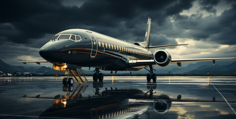 private airplane at the airport