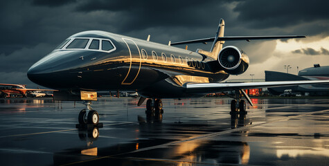 private airplane at the airport
