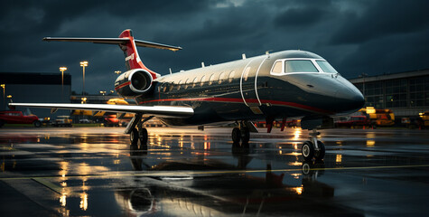 private airplane at the airport