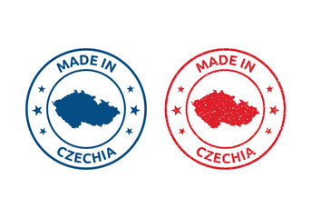 made in Czech Republic labels set, Czechia product stamp