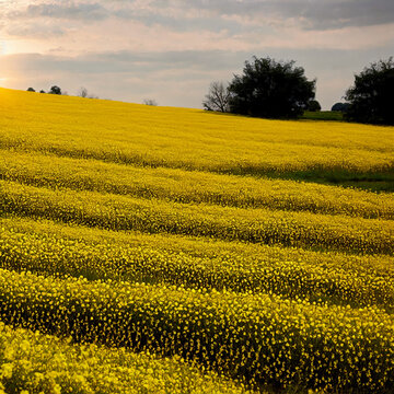 A field of Yuchae flowers