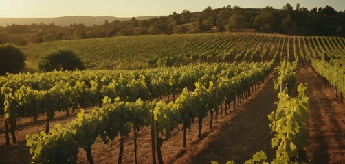Fototapeta premium Picturesque Vineyard in Golden Light