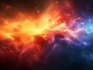 Nebulosa multicolore con stelle - obrazy, fototapety, plakaty