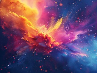 Nebulosa multicolore con sfondo azzurro - obrazy, fototapety, plakaty