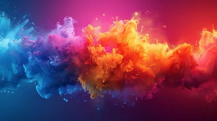 Foto op Plexiglas Sequenza di esplosioni multicolori © Michela