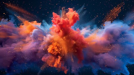 Cielo stellato con nuvole multicolori - obrazy, fototapety, plakaty