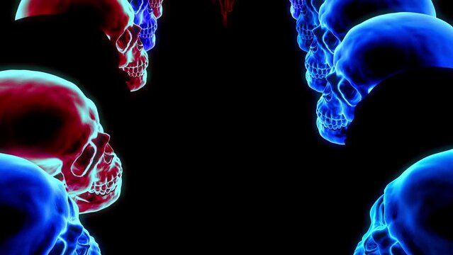 Neon Escape: Sprint of Man and Skulls VJ Loop
