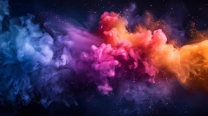 Foto op Plexiglas Sfondo desktop astratto con colori forti, effetto esplosivo © Michela