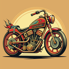Retro motorcycle. vector illustration for t-shirt design.
