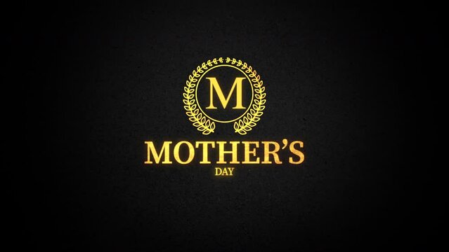 A stylish logo for Mothers Day restaurant and bar, a golden laurel wreath encircles elegant black typography. Evokes sophistication and upscale ambiance
