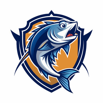 fishing logo vector white background 