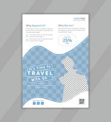 Modern travel flyer design template