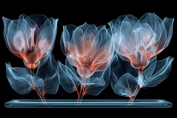 X-ray of beautiful pink flower