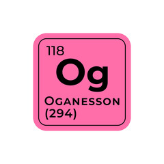 Oganesson, chemical element of the periodic table graphic design
