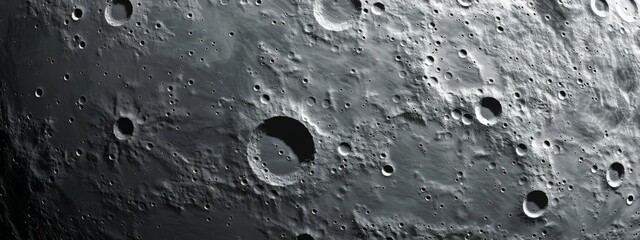 Background with the texture of the surface of a gray moon with craters. - obrazy, fototapety, plakaty