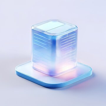 Glossy stylized glass icon of office building, office, building, blocks, cubes