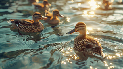 Ducks in a Swimming in the water Body.