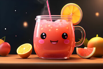 glass of grapefruit juice and fruits
Generative AI