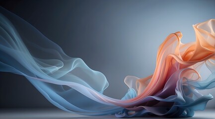 Abstract Art of Soft-hued Fabric Dancing in the Breeze