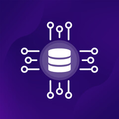 data sources icon, data management vector