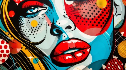 Infused with iconic symbols and vibrant patterns, the macro perspective of pop art design emanates a lively and spirited atmosphere.