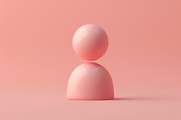 3D user profile icon on a soft powder pink background