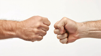 close up shot of a fist bump on a blank background 