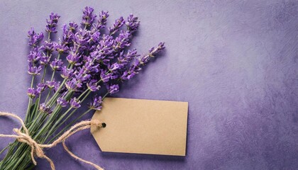 Mockup - Close up of bouquet violet lavender.