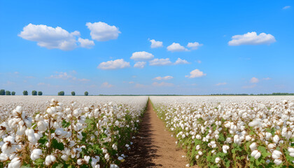 Cotton Field Summer Header Summer Harvest