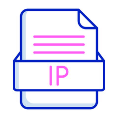 IP File Format Vector Icon Design