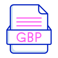 GBP File Format Vector Icon Design