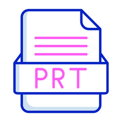 PRT File Format Vector Icon Design