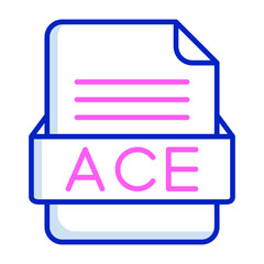 ACE File Format Vector Icon Design