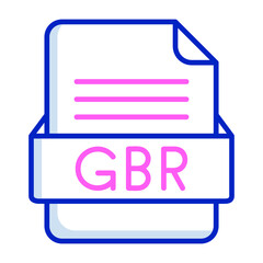 GBR File Format Vector Icon Design
