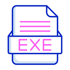 EXE File Format Vector Icon Design