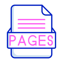 PAGES File Format Vector Icon Design