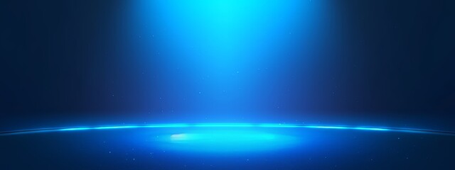 Abstract Blue Gradient Background with Spotlight Effect for Product Presentation and Studio Lighting