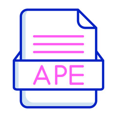 APE File Format Vector Icon Design