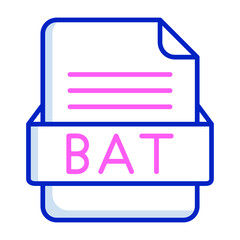 BAT File Format Vector Icon Design