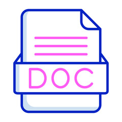 DOC File Format Vector Icon Design