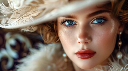 Portrait of a model in retro attire inspired by the 1920s - Fashion world