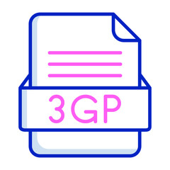 3GP File Format Vector Icon Design