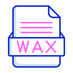 WAX File Format Vector Icon Design