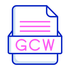 GCW File Format Vector Icon Design